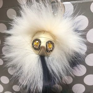 FUR POM POM KEYCHAIN { Handmade}